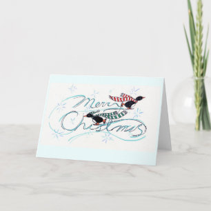 Cartão De Festividades Ice Skating Penguins' Christmas