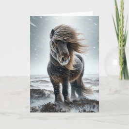 Cartão De Festividades Icelandic Horse In its Element Holiday Card