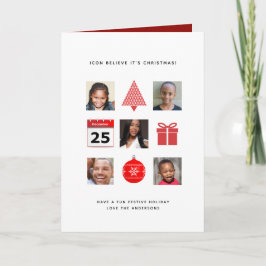 Cartão De Festividades ÍCONE Acredita no Natal 5 FOTO COLLAGE Moderno