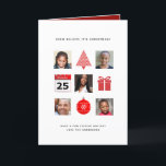 Cartão De Festividades ÍCONE Acredita no Natal 5 FOTO COLLAGE Moderno<br><div class="desc">Ícone ultra-moderno com o tema Cartão de Natal - personalize o exterior e a dentro,  conforme desejado. Adicione 5 fotos de avatar/retrato.</div>
