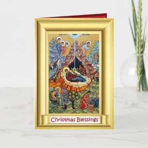 Cartão De Festividades Ícone antigo da natividade