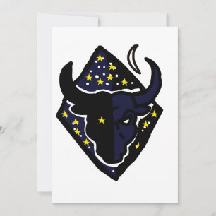 Cartão De Festividades Ícone de Touro Minimalista