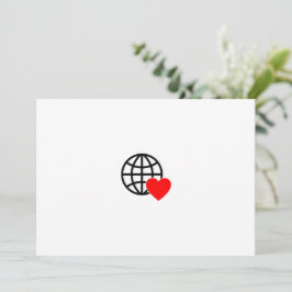Cartão De Festividades Ícone do Globo de Amor Mundial | Coração Terra Des