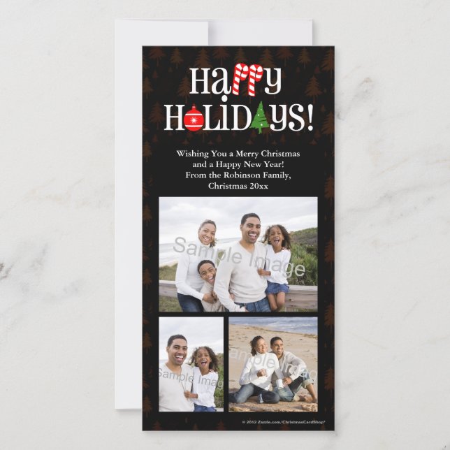 Cartão De Festividades Ícones das Letras de Feriados Felizes (Frente)