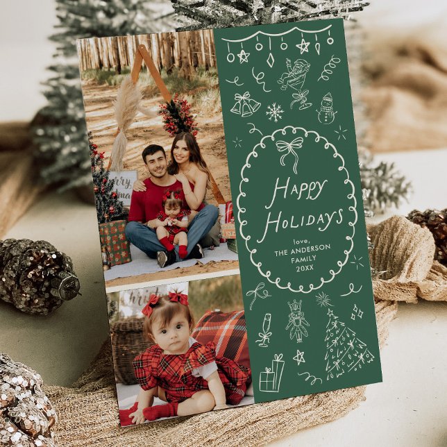 Cartão De Festividades Ícones do desenho das mãos de feriados felizes Ver (Criador carregado)