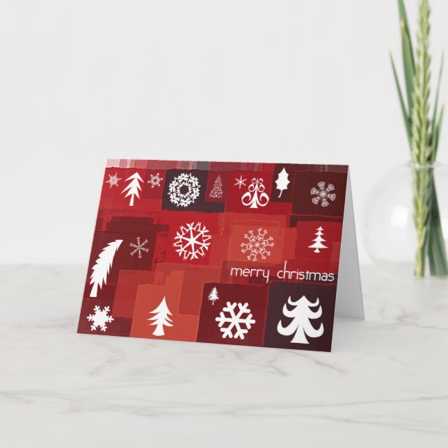 Cartão De Festividades Ícones Xmas (Frente)