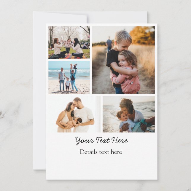 Cartão De Festividades Ideias de Colagem de Fotos para Presentes Crie 5 F (Frente)