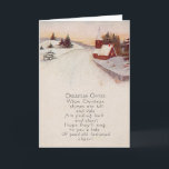 Cartão De Festividades Igreja Cristã Neve Inverno<br><div class="desc">É hora de celebrar as festas de fim de ano. Esta impressão vintage de Natal retrata uma cena invernal com uma igreja.</div>