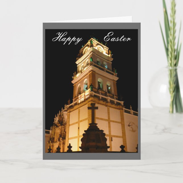 Cartão De Festividades igreja da páscoa (Frente)