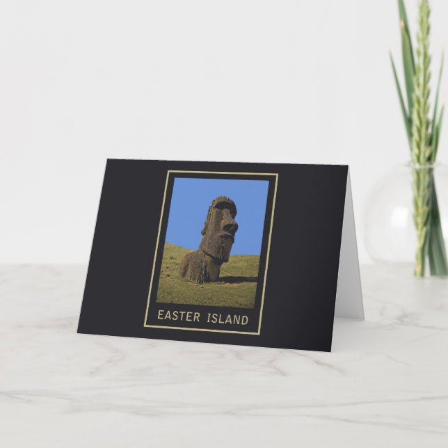 Cartão De Festividades Ilha de Páscoa Moai (Frente)