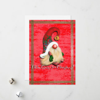 Cartão De Festividades I'll Be Gnome for Christmas Flat Holiday Card 