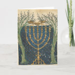 Cartão De Festividades Iluminação de um menorah, de<br><div class="desc">Iluminação de um menorah,  da bíblia judaica de Cervera,  1299% pipe% pelo lugar da arte de Joseph Asarfati |: Instituto a Dinamarca Biblioteca Nacional,  número de coleção da imagem do artista francês | de Lisboa,  Portugal |: XIR161985</div>