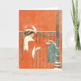 Cartão De Festividades Ilustração 1911 do Xmas de Coles Phillips