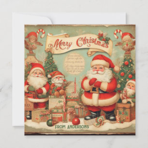 Cartão De Festividades Ilustração bonita e elegante Santa Claus