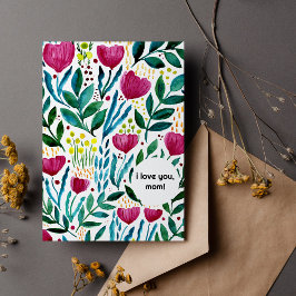 Cartão De Festividades Ilustração botânica Eu te amo Dia de as mães da mã