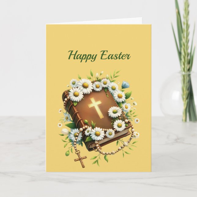 Cartão De Festividades Ilustração Cruzada do Livro de páscoas (Frente)
