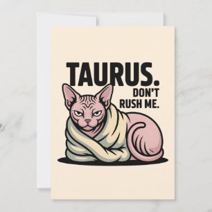 Cartão De Festividades Ilustração da Atitude do Zodíaco do Gato Sphynx de