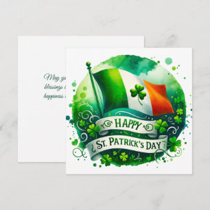 Cartão De Festividades Ilustração da bandeira verde irlandesa do Dia de S