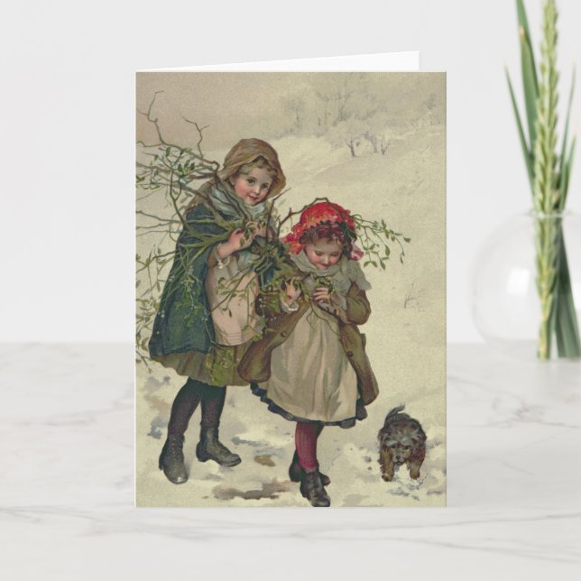 Cartão De Festividades Ilustração da Fada de Árvore de Natal, pub. 1886 (Frente)