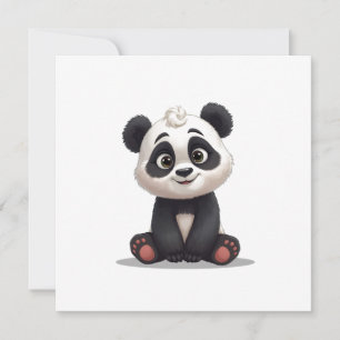 Cartão De Festividades Ilustração de Arte de Panda Sentado em Cartoon