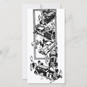 Cartão De Festividades ilustração de arte de show de carros de pessoas do