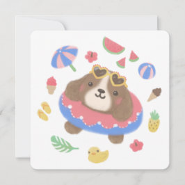 Cartão De Festividades Ilustração de Cachorro Espanhol de Verão