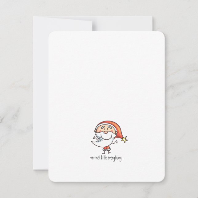 Cartão De Festividades Ilustração de Cartoon Família (Menino + Rapariga) (Frente)