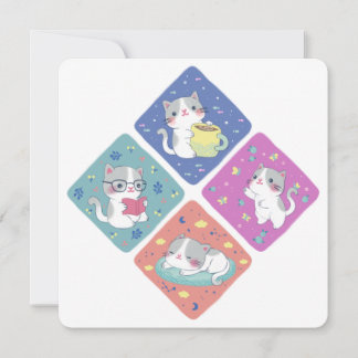 Cartão De Festividades Ilustração de Dia de Ocupação de Gatinho Bonito