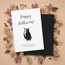 Ilustração de Gato Preto Fofo Simples Halloween