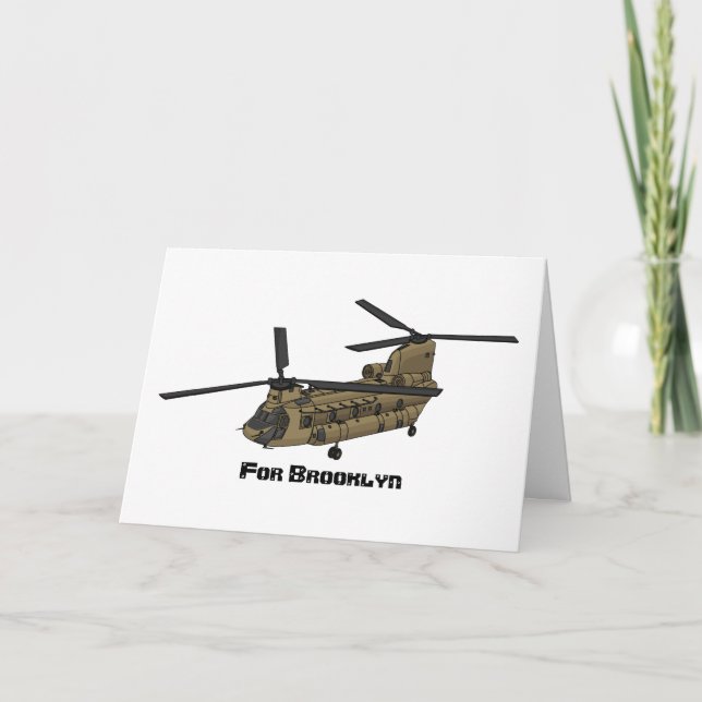 Cartão De Festividades Ilustração de helicóptero militar Chinook (Frente)
