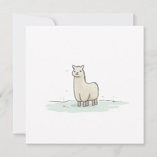 Cartão De Festividades Ilustração de Lama Bonita - Lama Adorável e Calma