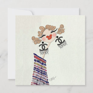 Cartão De Festividades Ilustração de moda Charlotte está feliz