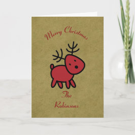 Cartão De Festividades Ilustração de Reinador de Natal Vermelho