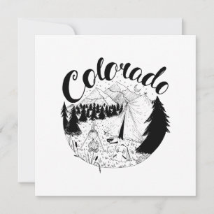 Cartão De Festividades Ilustração de Tinta no Exterior do Colorado Camp