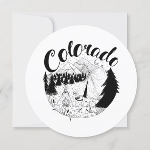 Cartão De Festividades Ilustração de Tinta no Exterior do Colorado Camp