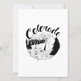 Cartão De Festividades Ilustração de Tinta no Exterior do Colorado Camper
