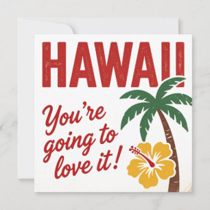Cartão De Festividades Ilustração de Viagem das Ilhas Havaianas Vintage R