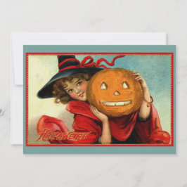 Cartão De Festividades Ilustração Divertida Vintage de Halloween