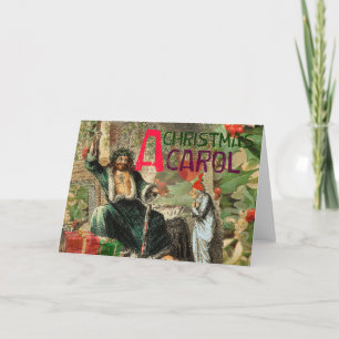 Cartão De Festividades Ilustração do Espírito do Natal Presente Scrooge