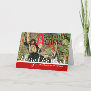 Cartão De Festividades Ilustração do Espírito do Natal Presente Scrooge