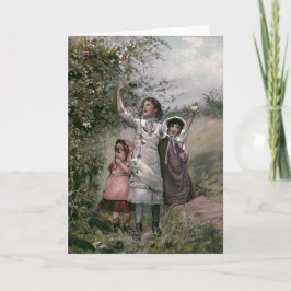 Cartão De Festividades Ilustração do Livro Vintage "Dias Ouro"