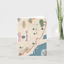 Cartão De Festividades Ilustração do Mapa de Viagem Antigo da Rota 66