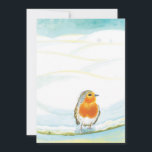 Cartão De Festividades Ilustração do Pássaro Robin Vermelho & Inverno<br><div class="desc">Pássaro Robin no Inverno. Os robins podem suportar temperaturas de inverno muito frias. A maneira como eles sobrevivem ao inverno é inflando suas penas. - Ilustração de livro para um livro infantil 'O Peito Vermelho' (Escrito e ilustrado por Julia Doria). Esta é uma história sobre os robins no inverno e...</div>