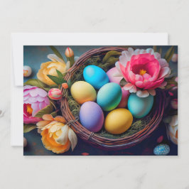 Cartão De Festividades Ilustração Elegante da Páscoa Festiva Vibrante