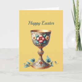 Cartão De Festividades Ilustração Floral da páscoa Chalice Cup