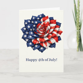 Cartão De Festividades Ilustração Floral de Bandeira Patriótica