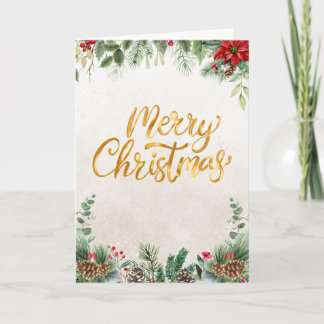Cartão De Festividades Ilustração Floral de Feliz Natal