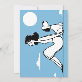 Cartão De Festividades Ilustração Minimalista de Mulher e Cachorro