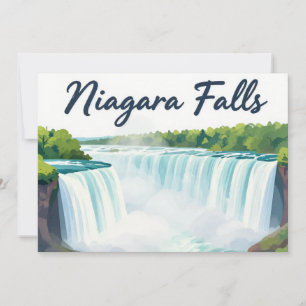 Cartão De Festividades Ilustração Paisagística Pintura das Cataratas do N