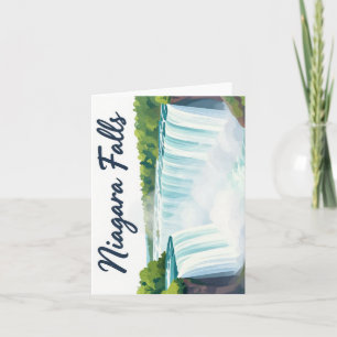 Cartão De Festividades Ilustração Paisagística Pintura das Cataratas do N